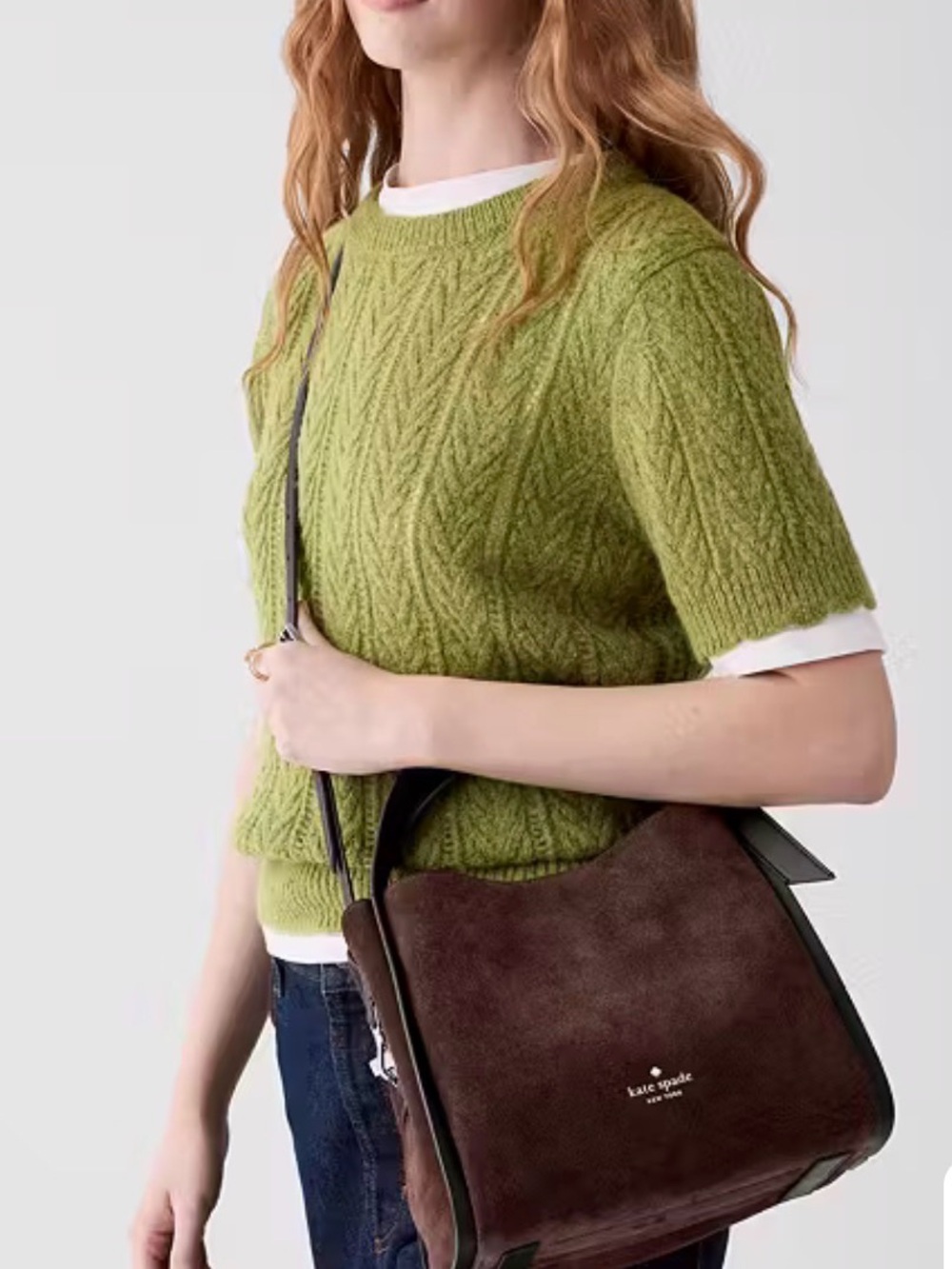 kate spade Brown Knott Suede Shoulder Bag -NWT - Picture 2 of 8